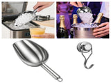 Stainless Steel Ice Scoop Multipurpose Kitchen Food Shovel For Ice Maker Popcorn Coffee Bean Candy V1369-AZ3-W-14952