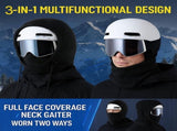 Waterproof Fleece Lined Hood, 3-in-1 Balaclava Design With Ski Mask For Skiing Snowboarding And V1366-AZ2-W-11461