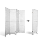 Artiss 4 Panel Room Divider Screen 163x170cm Louver White RD-B-0539-4P-WH