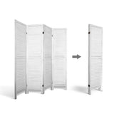 Artiss 4 Panel Room Divider Screen 163x170cm Louver White RD-B-0539-4P-WH