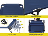 Gardeon Sun Lounger Folding Lounge Beach Chair Patio Outdoor Furniture FF-LOUNGE-STFA-BU