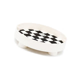 Round Storage Organizer Tray Checkerboard Design Plate Container Tray for Fruit Perfume Jewelry V1294-YM0512-3118220287011
