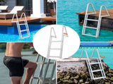 Dock Ladder, Removable 3 Steps, 159 kg Load Capacity, Aluminum Alloy Pontoon Boat Ladder with 101.6 V952-MTXTCXSJFHXJDFX4BV0
