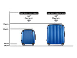 Wanderlite 20-28 Inch Luggage 2Set with TSA Lock Spinner Carry On Hard Shell Travel Suitcase Luggage LUG-ABS-CLA-2SET-BU