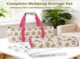 Mahjong Game Set, 166 Blue Tiles , 4 All-in-One Color Rack/Pushers & Drawstring Bag, Complete V1107-133-79164