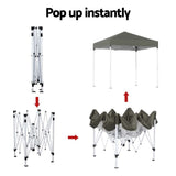 Instahut Gazebo 2x2m Outdoor Patio Garden Marquee Shade Grey GAZEBO-T-2X2-F-EC-GR