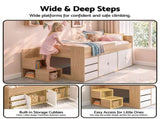 Artiss King Single Bed Frame with Storage, 3 Drawers and Two-Step Access, 2 Cabinets WBED-F-WARDROBE-WH-KS-ABC