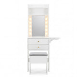 Levede Dressing Table Stool Dressing Vanity Desk Mirror LED Charging Station VM1036-WH-AU