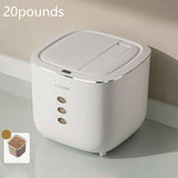 20LB Sealed Pet Food Storage Container Heavy-Duty Square PP Dispenser with Flip Lid, Easy to V1106-CWXSP002