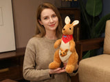 Kangaroo Stuffed Animal with Joey in Pouch & Australia Scarf - Soft Cuddly Plush Toy V1107-CS-DSGZQZ-55