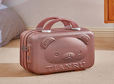Cute Bear Face Hard-Shell Storage Case with Lock - 14-Inch gold Travel Organizer V888-ELOSUNG25064