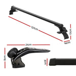 Universal Car Roof Racks Pod Aluminium Cross Bars Brackets 145cm Black CAR-RFBAR-5702-135-BK