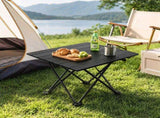 Black Portable Folding Table - 41 x 35 cm Carbon Steel Compact Carry Design, Quick Setup and Space V888-ELOSUNG54919