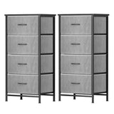 Artiss Set of 2 Chest of 4 Drawers Storage Dresser Tallboy Grey DIY-CDR-4D-GYX2