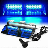 Blue LED Strobe Warning Light, 16 LED Waterproof 12V-24V Emergency Flash Lamp V1263-JX-5816
