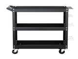 Giantz 3-Tier Tool Cart Storage Trolley Workshop Garage Pegboard Hooks Black TB-CART-3T-N-BK