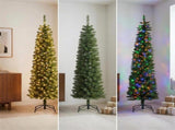 Christabelle 1.8m 6ft Pencil Pine Christmas Tree Pre Lit Multi Function LED Slim Artificial Ind 112_WFLPP6