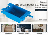10-Pack Single Gang Electrical Outlet Box, Old Work Box,14 Cubic Inch, Ideal for Residential and V1192-AZ-W-20869