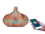 400ml Aroma Diffuser WIFI Control Wood Grain Aromatherapy Humidifier Colorful Night Light 100-240VAU V1294-YM0721-3113210018014