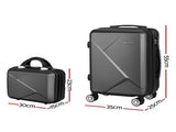 Wanderlite 2Set 20 Inch Luggage Case with 12 Inch Handheld Luggage Box Hard Shell Travel Suitcase LUG-ABS-CB-12-20-BK