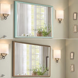 2 Set Wall Mirror Rectangular Frame Bathroom 70x90cm Turquoise V274-FT-BM-PSSQ-LB7090-X2