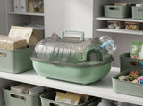 Small Pet Carrier Cage in Green with Removable Panels, Chew-Resistant Material for Travel V1370-AZ4-18023
