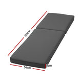 Gardeon Outdoor Chaise Lounge Cushion Lounge Chair Pad Sunbed Mattress Grey OLC-LOUNGE-S-GR