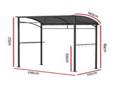 Instahut Gazebo Outdoor BBQ Grill Patio Garden Marquee Shade Shelter Shelf Hooks Grey GAZEBO-IR-HF-BBQ01-GY