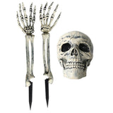 Halloween Glowing Skeleton Head Hands Arms Stakes Luminous Outdoor Decor for Lawn Garden Yard V1294-YM0716-10351200