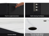 Cefito Vanity Unit 900mm Bathroom Cabinet Storage Wall Hung Grooved Timber Black BV-CA-TIR1-900-BK-ABC