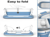 CARLA HOME Foldable Baby Bath Tub with Collapsible Toddler - Blue LSB-36508