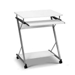 Artiss Computer Desk Keyboard Tray Shelf White 60CM MET-DESK-105-WH