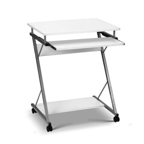 Artiss Computer Desk Keyboard Tray Shelf White 60CM MET-DESK-105-WH