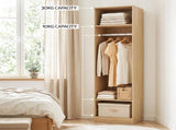 Artiss Wardrobe Clothes Closet Storage Organizer Shelf Pine FURNI-N-WR02-WD-AB