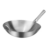 1pc Stainless Steel Single Handle Wok Practical Wok Kitchen Utensil V1366-AZ2-W-21475