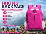 Rose Red Outdoor Hiking Backpack - Lightweight Nylon Travel Daypack with Multi Pocket Storage, Water V888-ELOSUNG54681
