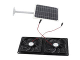 20W Solar Panel Solar Powered Dual Exhaust Fan Kit for Chicken Coops Greenhouses Sheds Pet Houses V1294-YM0901-3111240101211