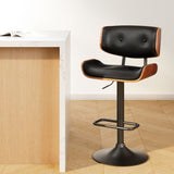 Artiss Bar Stools Gas Lift Leather All Black BA-TW-8045A-BK