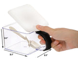 2 Pack 3 Grids Seasoning Box with Handle and Spoon, Clear Kitchen Salt Pepper Sugar Storage V1192-AZ-W-17146