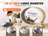 Wooden Cat Exercise Wheel, 43.3" Large Cat Treadmill Wheel for Indoor Cats, Cat Running Wheel with V952-MZMPBJYMSMDBOHXZ2V0