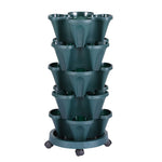 Green Fingers Garden Bed 5 Tier Vertical Garden Strawberry Stackable Planters Herbs Petunias GARDEN-PLASTIC-25L-DGR