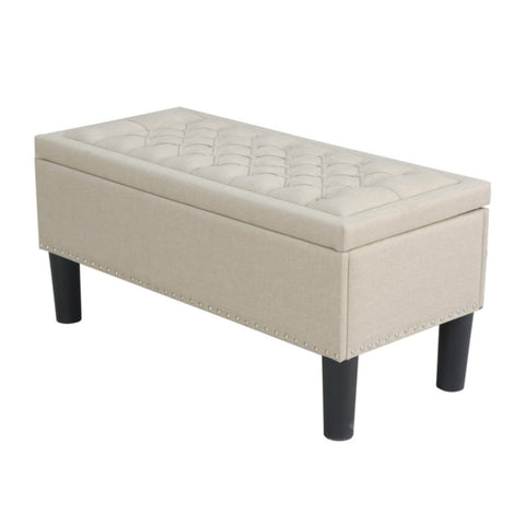 Artiss Storage Ottoman Blanket Box 96cm Linen Taupe OTM-A1-H13-TA