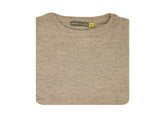 100% SHETLAND RAGG WOOL CREW Round Neck Knit JUMPER Pullover Mens Sweater Knitted - Beige - 6XL V563-SW-CN-OAT03-6XL