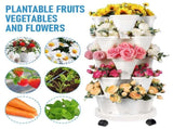 5 Tier Stackable Planter Pots Vertical Garden Stacking Space Saving High Yield Ideal for Herbs V985-STACKABLEPLANTERSET