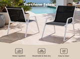 Gardeon 7 Piece Outdoor Dining Set Steel Textilene Patio Furniture Table and Chairs Black FF-DINING-7TEX-BK-AB