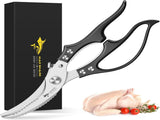 Heavy Duty Kitchen Shears, Poultry Scissors for Cutting Chicken Bones, German Stainless Steel, V1107-CS-CFBXGJDH