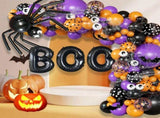 Halloween Decoration Set Light-Up Pumpkin Lamp,128 Pcs Halloween Party Balloon Garland Arch Kit & V1337-6F-ZYGV-TQPK