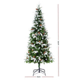 Jingle Jollys Christmas Tree 190cm Pine Cones LED Flocking Xmas Tree 680 Tips XM-TR-SNOW-190-LED