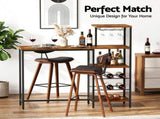 Artiss 3Pcs Bar Table and Stools Set Dining Table Solid Wood Kitchen Chairs Cafe Pub BA-TAB-SET-8782-4786