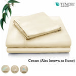 Accessorize Tencel Cotton Blend Sheet Set Cream Single V442-HIN-SHEETS-TENCELCOTTON-STONE-SB